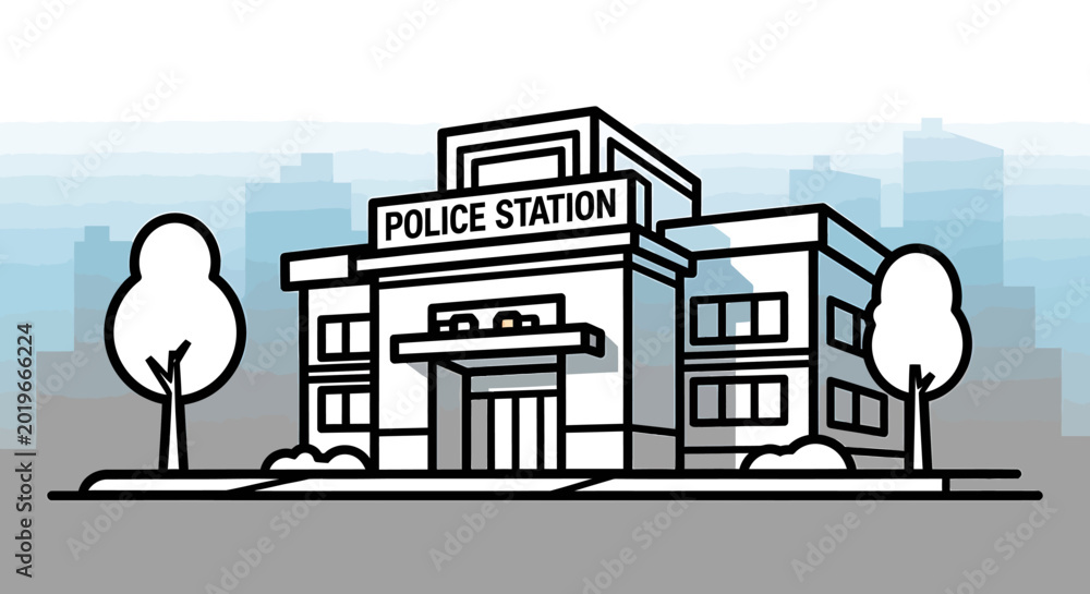 Fototapeta premium Police Station Building Structure Architecture.