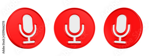 Fényképezés podcast icon 3d render circle button