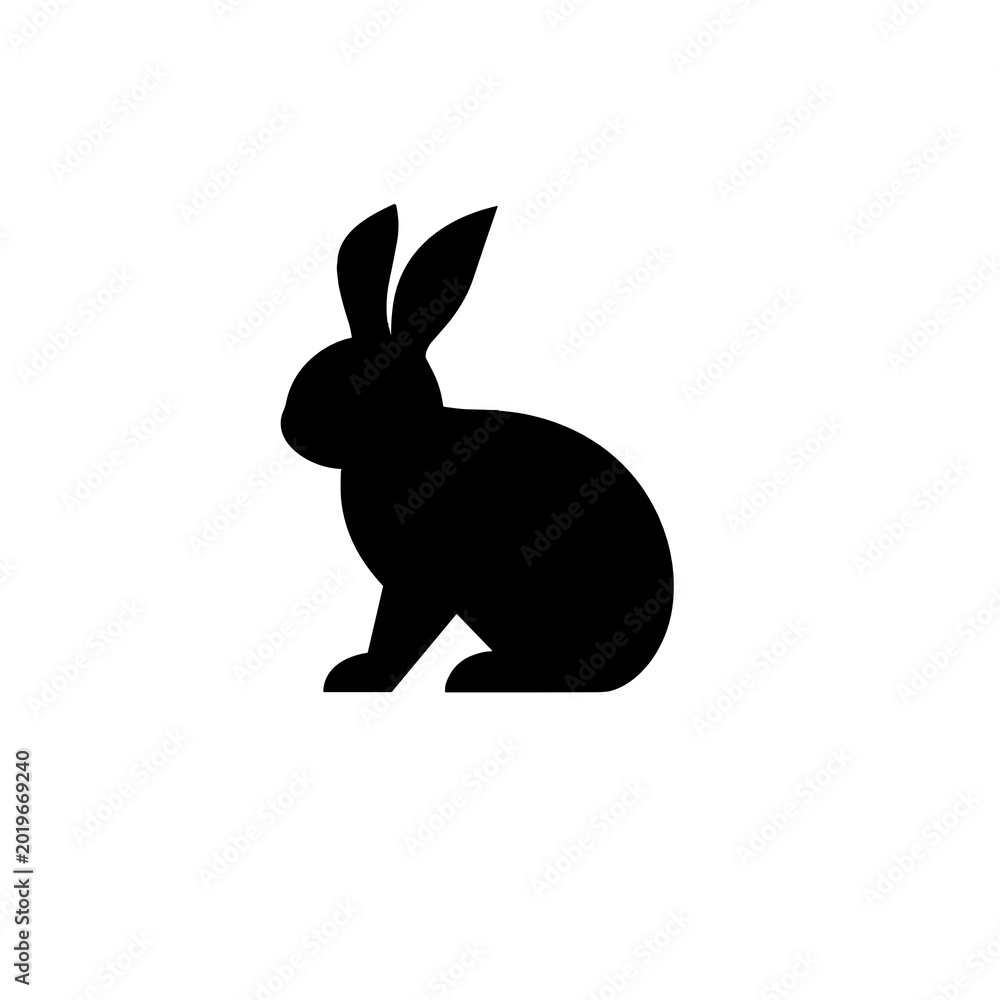Fototapeta premium Modern Bunny silhouette Icon