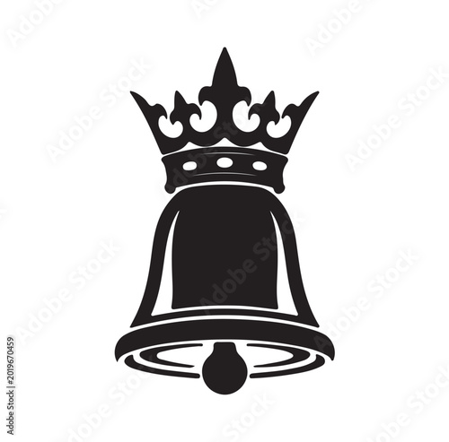 Foto Bell Under Crown Black and White Vector Graphic.