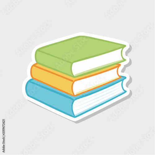 Stack of Three Colorful Books
