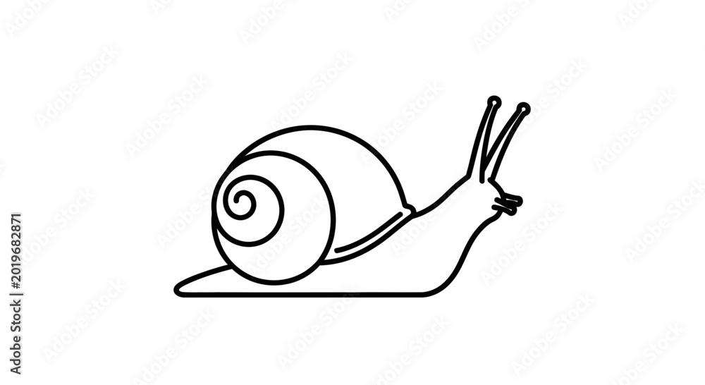 Fototapeta premium Minimalist Line Art Snail Icon