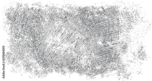 Obraz na plátně Grey fingerprint texture with distressed lines and smudges on white background