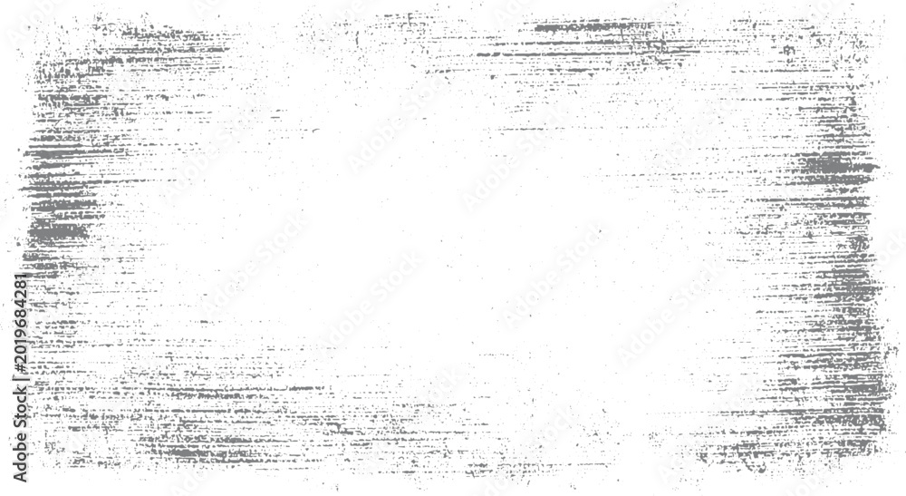 Fototapeta premium Grungy distressed grey horizontal brush strokes and speckles on white background grunge texture
