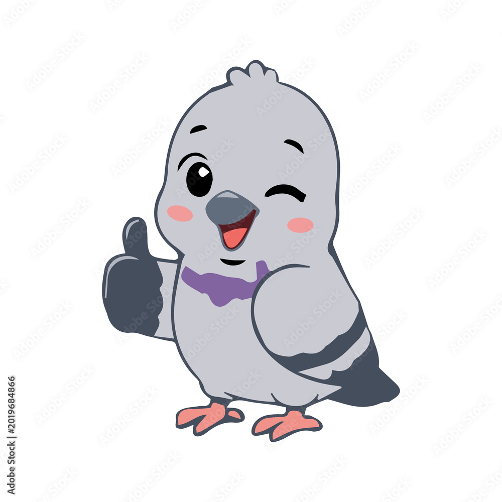 Fototapeta premium A collection of cute cartoon dove vector icons featuring unique, adorable, and expressive characters.