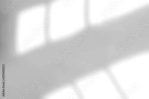 Soft window shadow overlay on white background with natural light effect. Minimal abstract sunlight texture for photo overlay, branding, social media, cosmetic presentation and modern design backdrop.