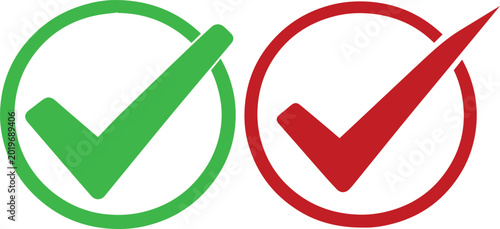Green checkmark and red checkmark icons Vector