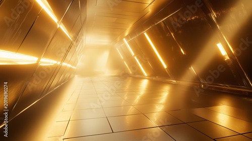 Abstract Futuristic Space with Converging Lines and Radiant Natural Light