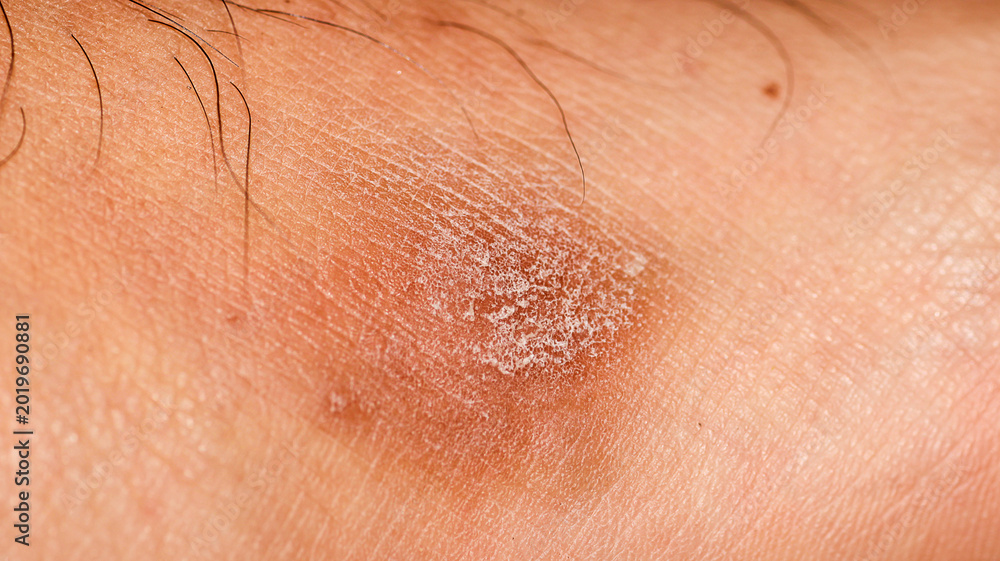 Fototapeta premium Close-Up of Skin Area with Dry Patch and Irregular Texture