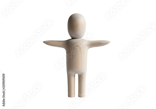 Blank Wooden Human Figure Mannequin Standing With Arms Open