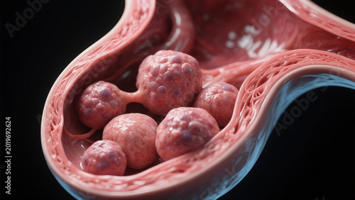 Uterine fibroids are common benign gynecological tumors growing on the uterine wall, closely associated with hormonal changes and female physiological health. They may cause menstrual irregularities, 