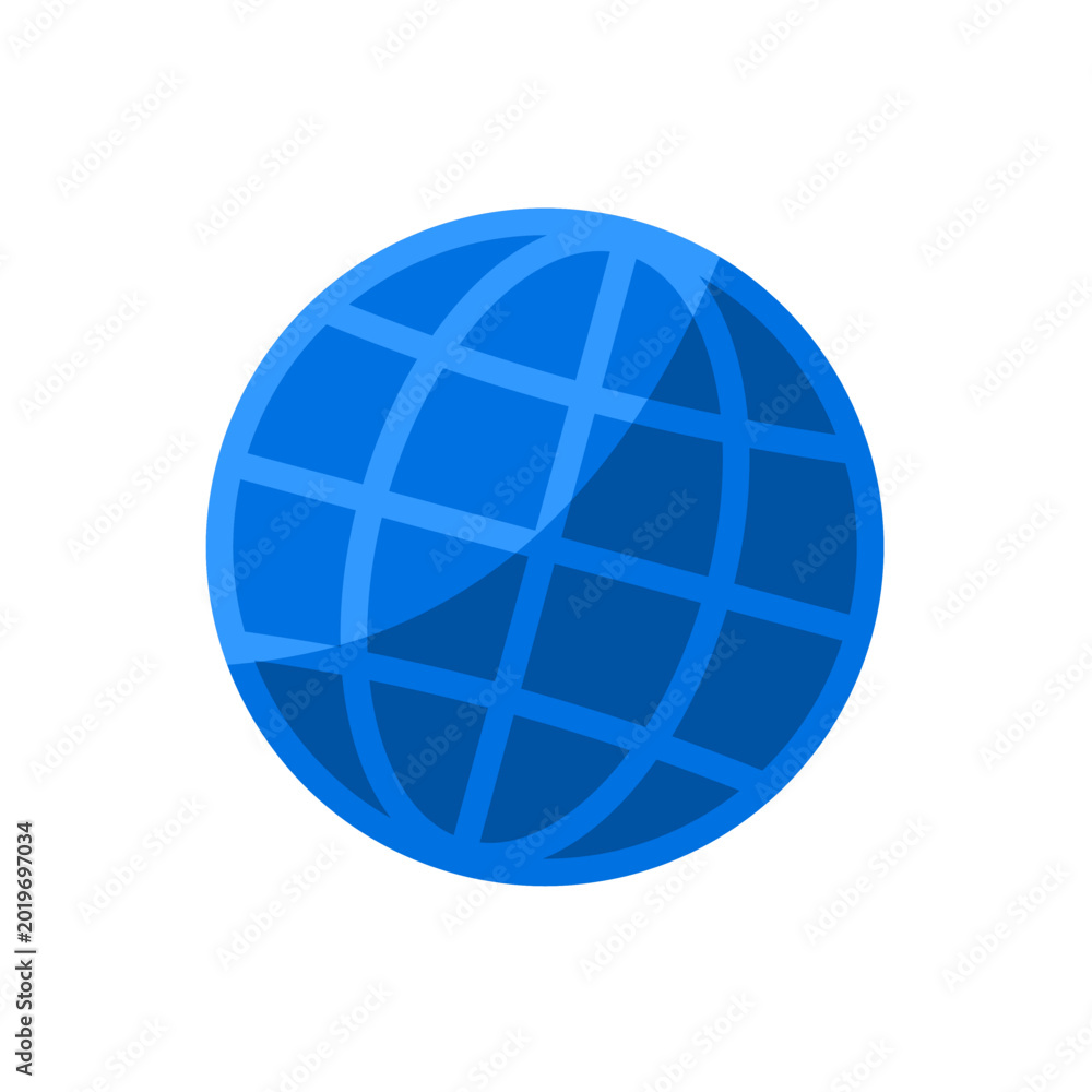 Obraz premium Blue globe vector icon