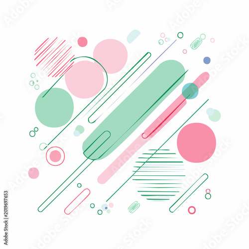 Abstract Geometric Shapes with Pastel Colors