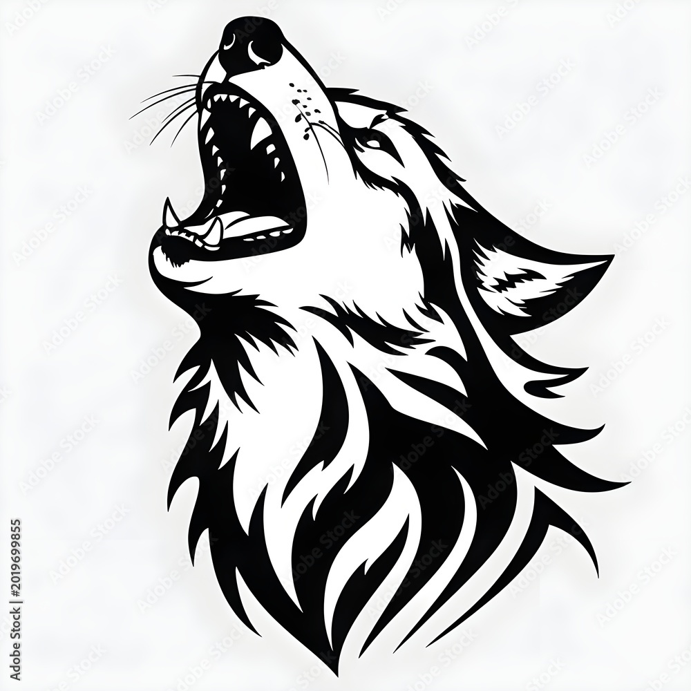 Obraz premium wolf head vector illustration on white background