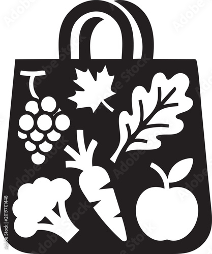 human organic food silhouette natural wellness, eco nutrition icon vector, green lifestyle illustration