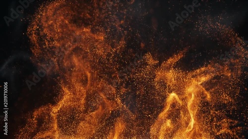 Abstract Fire Particles Motion Background – Glowing Sparks and Embers Cinematic Animation