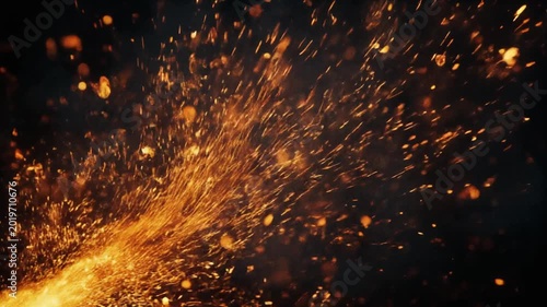 Abstract Fire Particles Motion Background – Glowing Sparks and Embers Cinematic Animation