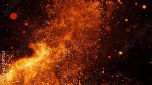 Abstract Fire Particles Motion Background – Glowing Sparks and Embers Cinematic Animation