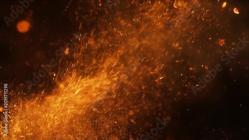 Abstract Fire Particles Motion Background – Glowing Sparks and Embers Cinematic Animation