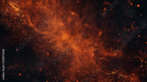 Abstract Fire Particles Motion Background – Glowing Sparks and Embers Cinematic Animation