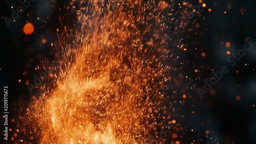 Abstract Fire Particles Motion Background – Glowing Sparks and Embers Cinematic Animation