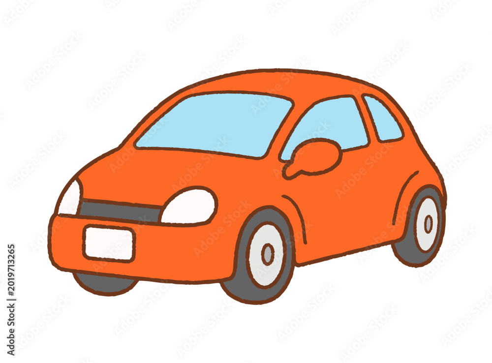 Obraz premium シンプルな軽自動車のイラスト｜車・乗り物・ベクター素材
