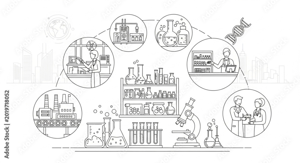 Obraz premium Scientists conducting experiments in a laboratory setting with various equipment