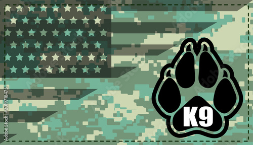 Bilde på lerret k9 police team chevron vector illustration