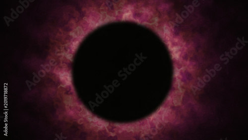 Fotografija Abstract black hole with glowing nebula cosmic energy field