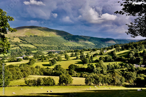 View of Bannau Brycheiniog Valley near Tal-Y-Bont, Wales, U.K.