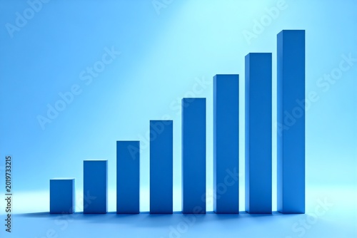 Blue bar chart showing growth trend Free Download Blue bar chart showing growth trend - GFXLoad