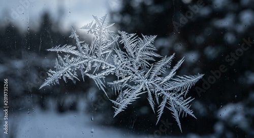 Ice Crystal Snowflake on Window