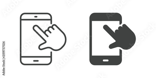 Quadro em tela Click icon. Line and glyph solid icon