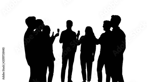 Group of people toasting with wine glasses vector flat illustration