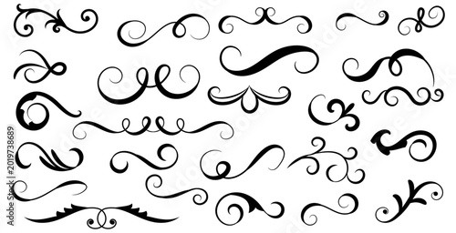 Quadro em tela Abstract Floral Swirl Ornament Collection Decorative Design Elements