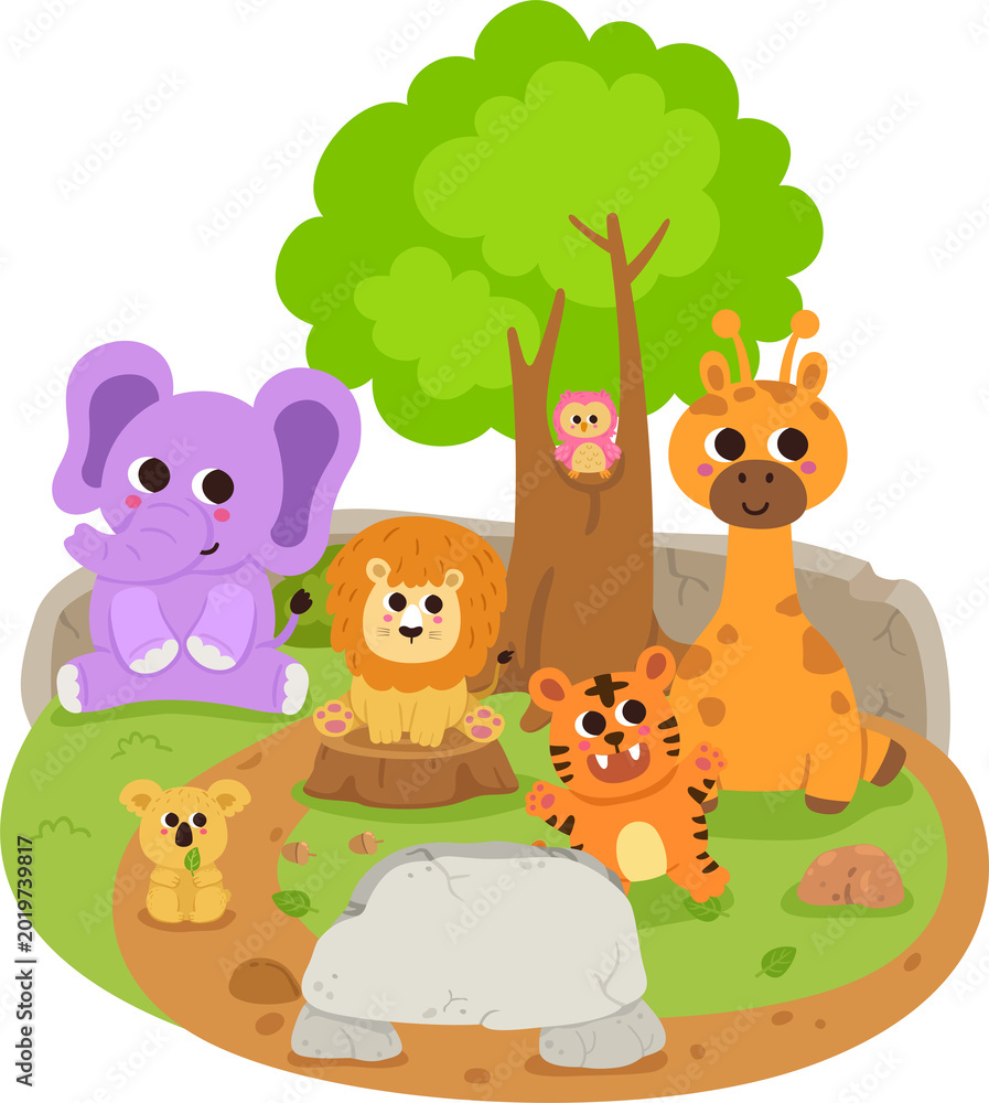 Fototapeta premium illustration animal zoo