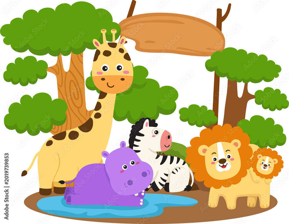 Fototapeta premium illustration animal zoo