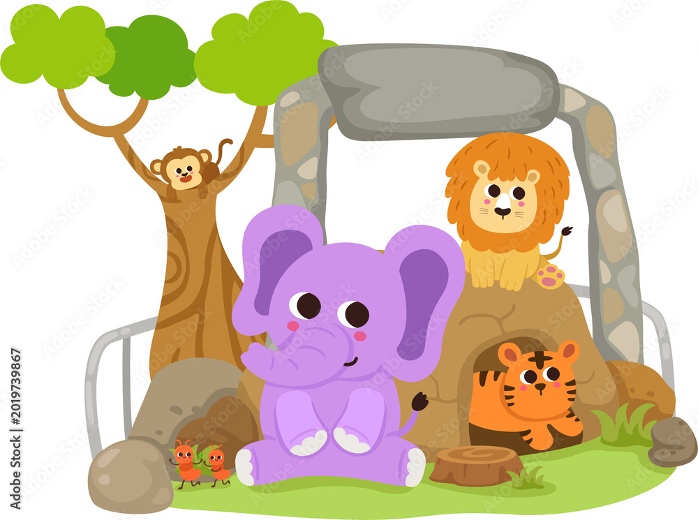 Fototapeta premium illustration animal zoo