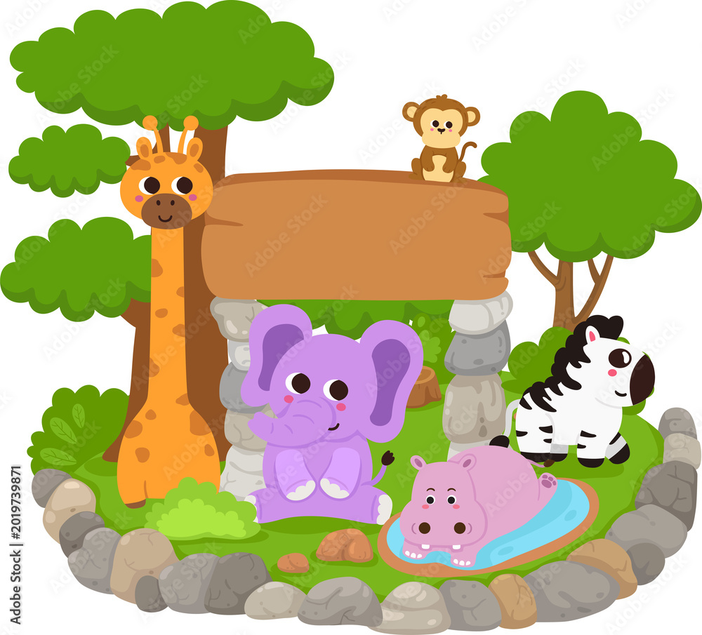 Fototapeta premium illustration animal zoo