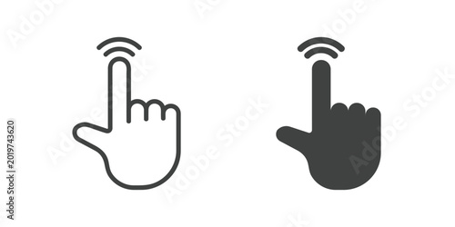 Quadro em tela Click icon. Line and glyph solid icon
