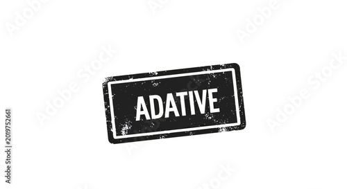 Adative rubber stamp with grunge texture on white background