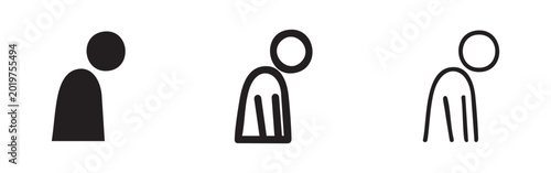 Bild auf Leinwand Sad or hunched person icon set - Symbol of dejection and weariness