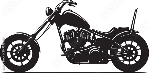 Φωτογραφία Vintage chopper motorcycle silhouette, classic custom motorbike vector illustrat