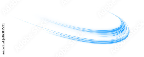 Schilderij op canvas A glowing blue speed trail surges forward, forming a sharp neon motion line