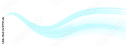 Принти на полотні Blue motion streak flows smoothly through space, leaving a bright luminous path