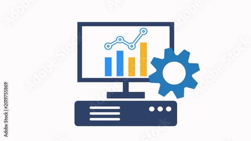 Computer Data Analytics Dashboard Animation