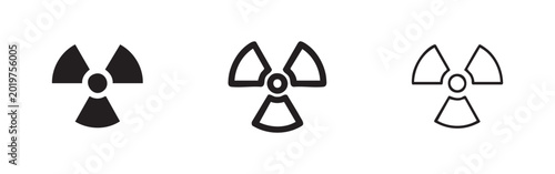 Cuadro en lienzo Universal radiation warning symbol icon set