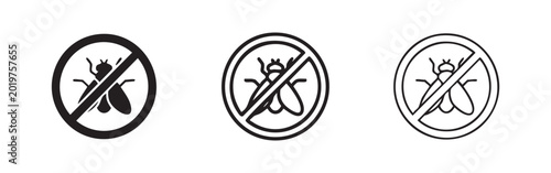 Slika na platnu Set of no flies allowed icons
