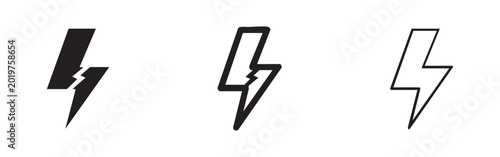 Bild auf Leinwand Lightning bolt icon, energy symbol, electricity, power, flash, storm