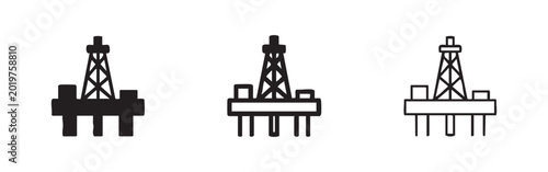 Obraz na plátně Oil rig platform icon representing offshore drilling and energy production